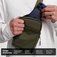 Sac bandoulière antivol en nylon 500D avec protection RFID, sangle résistante aux coupures, poche cachée et fermetures éclair YKK pour les voyages et les trajets quotidiens (OEM)