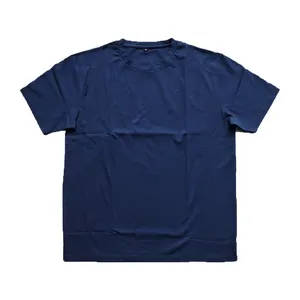 Heavy grams navy blue solid color blank design top seller custom logos cotton t shirts