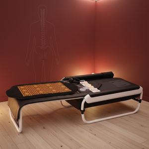 <span class=keywords><strong>Lit</strong></span> <span class=keywords><strong>de</strong></span> massage en jade à <span class=keywords><strong>diffusion</strong></span> thermique haut <span class=keywords><strong>de</strong></span> gamme Hot Master V6 V9 avec chauffage infrarouge pour la thérapie <span class=keywords><strong>de</strong></span> décompression vertébrale - Product Image 1