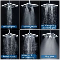 Pommeau de Douche Carré 10 Pouces à 6 Fonctions, Jet Supérieur Durable, Vente Directe Usine pour Usage Domestique