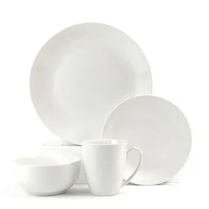 Raylon Offre Spéciale service de vaisselle en porcelaine blanche fait à la main, 16 pièces, 24 pièces, service de table en céramique