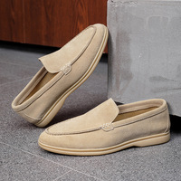 Mocassins grande taille transfrontaliers en cuir véritable et daim, classiques, simples, confortables, respirants, antidérapants, à enfiler, pour printemps et automne