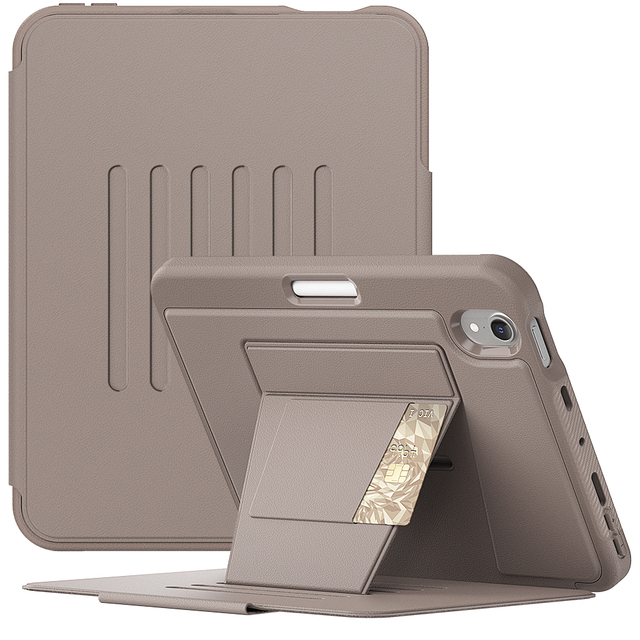 PU Leather Full-Body Protective Case with Built-in Pencil Holder for iPad Mini 6 / 7, Slim Magnetic Back Cover