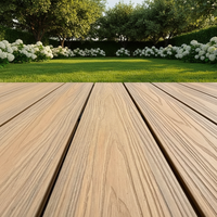 Planches de terrasse en composite bois-plastique (WPC) co-extrudées, résistantes aux UV, effet bois 3D, adaptées aux pieds nus, pour patio et terrasse.