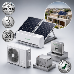 Climatiseur solaire hybride haute performance SEER 12000 BTU, système split R32 avec panneaux photovoltaïques et batterie pour chambre UNP-DC48V12K WIFI 1.100% Pu - Product Image 1