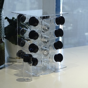 Hot Selling 360 <b>Rotating</b> Acrylic <b>Spice</b> <b>Rack</b> 16 Holes Transparent Holder for Kitchen - Product Image 1