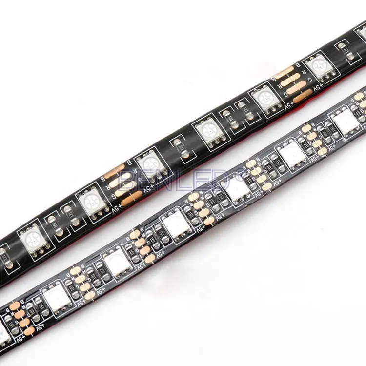 ที่ดีที่สุดขายผลิตภัณฑ์BenledแสงสีดำPCBใหม่LED Strip 5050 RGB TUV SAA