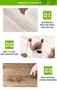 Revêtement de sol en vinyle auto-adhésif imperméable à bas prix, carrelage en PVC, plastique - Product Image 6