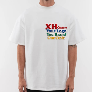 Camiseta Unisex de Algodón 100% de Alta Calidad, Corte Cuadrado, Hombros Caídos, para Hombre, con Logotipo Personalizado, Camiseta Blanca al por Mayor - Product Image 1