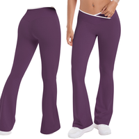 Leggings de yoga à haute élasticité, style européen et américain, longueur totale, en spandex/nylon, grande taille, pantalon évasé transfrontalier, taille sport