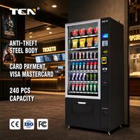 Máquina Expendedora Comercial TCN de Snacks y Bebidas, 48 Compartimentos, Pago con Monedas, Billetes y Sin Efectivo, Automática para Centros Comerciales