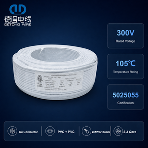 UL <span class=keywords><strong>CSA</strong></span> NISPT-2 300V 105 ℃   Cable de Alimentación de PVC 18AWG 16AWG de 2 y 3 Núcleos, Cable Flexible de Cobre - Product Image 2
