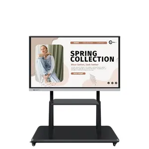 תצוגת 4K אנדרואיד Win 10 Win 11 OS בסיס רצפתי טלוויזיה אינטראקטיבית מסך מגע צג לוח לבן חכם לכיתה