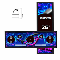 Moniteur LCD IPS Mini H/D USB Type C 14,5 pouces 2560x720, Remplacement pour 3 ensembles de ventilateurs 120*120 mm sur boîtier PC, pour CPU GPU