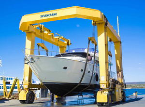 Chariot de lancement de navires mobile de 50 à 1200 tonnes, grue portique marine sur pneus en caoutchouc, élévateur de bateaux - Product Image 6