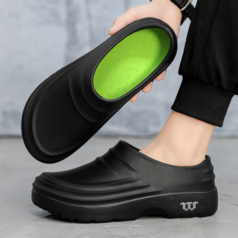 Vendita calda antiscivolo migliori scarpe da cuoco EVA scarpe da cucina con Logo personalizzato di sicurezza comode