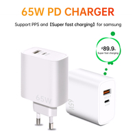 Chargeurs de téléphone portable et adaptateurs de charge rapide super rapide 65W Type C certifiés KC CB de Corée, en gros, avec logo OEM, pour Samsung Laptop