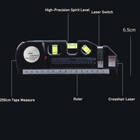Niveau laser infrarouge haute précision industriel et bricolage avec échelle métrique de 250 mm, garantie de 3 ans, marqueur de ligne haute précision