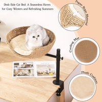 Accessoires pour animaux de compagnie à motif solide de support de nid de lit de bureau de chat rotatif réglable à 360 ° pour la maison et le bureau