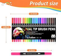 24 marqueurs feutres double pointe à encre aérographe pour adultes, livres de coloriage artistique, calligraphie, peinture sur papier