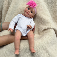 Poupée Reborn en Silicone Corps Entier 40 cm (16 Pouces) à Bouche Ouverte, Toucher Réaliste, Bébé Fille Nouveau-né, avec Sucette, pour Compagnon d'Aînés