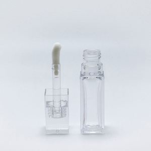 Tubos de Brillo Labial Cuadrados Transparentes de PETG de 10 ml Personalizados con Tapa de Rosca y Serigrafía, Envases Cosméticos para Lápiz Labial, Rubor y Brillo Labial con Brocha Grande - Product Image 4