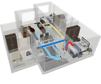 Système ERV AIR G4 avec écran tactile, capteur de qualité de l'air carré, filtre HEPA haute performance, fonctionnement silencieux, utilisation en sous-sol