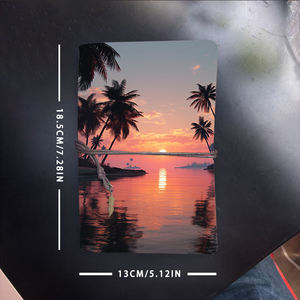 Cadeau d'événement de l'industrie des cahiers faits à la main A6 idéal pour les notes de séminaire et l'analyse des concurrents avec Sun Palm Trees Water Sky Pr - Product Image 6