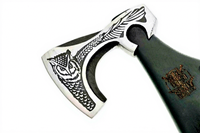 Hacha Vikinga Industrial Hecha a Mano, de Acero al Carbono Forjado, con Cabeza de Hacha Barbuda y Mango de Madera de Fresno, 18 Pulgadas, para Camping, Bushcraft y Supervivencia