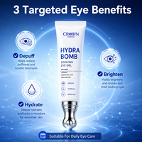 Gel Rafraîchissant Contour des Yeux Marque Blanche à la Caféine, Acide Hyaluronique et Niacinamide – Anti-Poches et Illuminateur – Tube Applicateur – Fournisseur OEM/ODM pour Soins de la Peau
