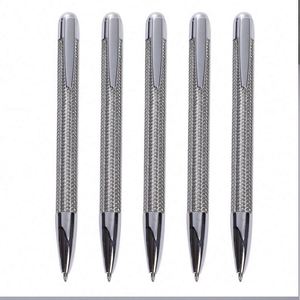 High Quality Custom Logo Printed Woven Steel Barrel Metal Twist Promotional Ballpoint Pen 1.0mm Black/Blue Ink <b>Gift</b> Wholesale - Product Image 3