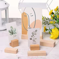 Présentoir élégant et créatif en bois de hêtre avec logo personnalisé support de carte de visite Base de table de menu artisanat en bois boîtes en bois enseignes murales