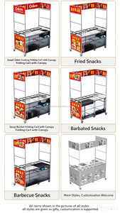 Chariot alimentaire pliable, chariot alimentaire mobile commercial, chariot alimentaire tendance, stand mobile pour <span class=keywords><strong>marché</strong></span> nocturne, chariot multifonctionnel à roulettes - Product Image 4