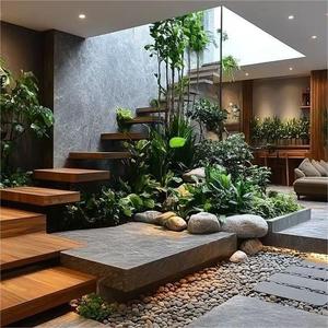 Cầu Thang Gỗ nổi hiện đại với lan can kính và hỗ trợ thép ẩn cho không gian nội thất mở - Product Image 5