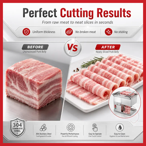 Machine à trancher la viande fraîche, coupe-viande commercial, design en acier inoxydable antirouille pour <span class=keywords><strong>boucherie</strong></span>, hôtel, service de restauration - Product Image 5