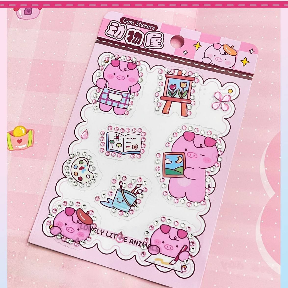 Piggy poco pintor (diamante pegatina)