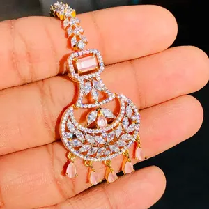 Monalisa-pendientes de Zirconia cúbica para dama de honor, aretes, Zirconia, circonita, zirconita, naranja, dorada - Product Image 3