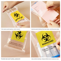 Sac de transport pour déchets de chimiothérapie à risque biologique pour hôpitaux, recyclable, en LDPE, avec fermeture éclair, petite taille, pochette d'emballage médical