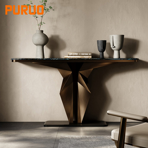 Collection de dessus en faux marbre noir moderne <span class=keywords><strong>Table</strong></span> <span class=keywords><strong>console</strong></span> élégante décorative d'entrée Meubles de salon - Product Image 1