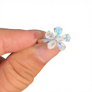 Natural Moonstone Pear Cut Floral Pattern Wedding & Party Rhodium Plated 925 Sterling Silver Handmade Gemstone <b>Ring</b> - Product Image 6