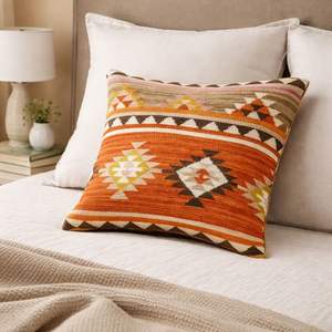 ปลอกหมอนอิงผ้าวูลทรงสี่เหลี่ยมลายเรขาคณิตทำจากขนสัตว์ทำด้วยมือปรับแต่งได้แบบใช้ได้กับบ้าน - Product Image 3