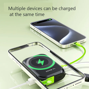 Banco de energía de cable incorporado con enchufe de CA 10000mAh Carga rápida 22,5 W Cable magnético inalámbrico tipo C para cargador de pared Powerbanks - Product Image 4