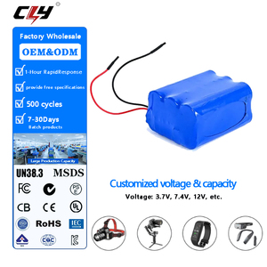 Batterie lithium-ion rechargeable 18650-3S4P 2600mAh pour divers produits, fabrication OEM et ODM, 7.4V 11.1V 12V, pack de batteries Li-ion - Product Image 1