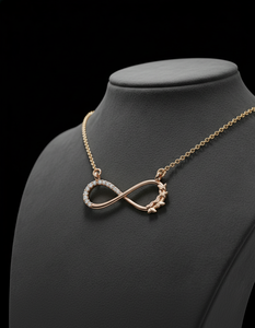 Luxury Forever Symbol Diamond Pendant <b>Necklace</b> <b>Sterling</b> <b>Silver</b> Plated Fine Gold Jewelry for Women Engagement Bridal Gift - Product Image 2