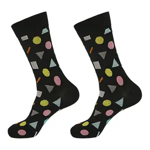 Venta al por mayor de algodón calcetines de vestir de las mujeres coloridas feliz divertido calcetines con logotipo personalizado calcetines OEM
