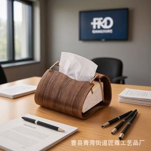 Wooden Tissue Box Modern Design <b>Desktop</b> Free Standing Storage For Living Room Bedroom - Product Image 3