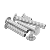Rivet femelle à tête plate ronde en acier inoxydable 304, clou femelle, clou Liu, clou de reliure, clou à frapper, clou à sertir.