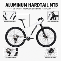 Vélo de montagne à cadre rigide en alliage d'aluminium 27,5/29 pouces, 30 vitesses, frein à disque hydraulique, tout terrain, VTT pour adultes