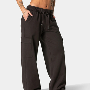 Pantalon cargo oversize pour femme, coupe ample et large, multi-poches, style streetwear décontracté, logo personnalisé OEM ODM - Product Image 1