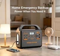 300W 192Wh LiFePO4 Sumber Daya Portabel Tenaga Surya UPS Pembangkit Listrik Portabel Jump Starter Kompresor Udara Baterai Eksternal-Gelombang Sinus Murni